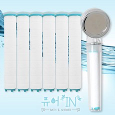 퓨어인 수압상승 3단 필터 샤워기 헤드 7개 14개월분, [FR1000] 필터 샤워기+ 필터 7개 (14개월분), 1개