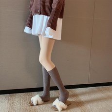 힙업 스킨 레이어드 여신 페이크 미들 삭스 패치워크 팬티스타킹 두꺼운 기모 융
