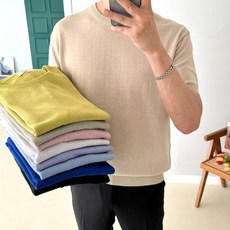 남자여름린넨니트