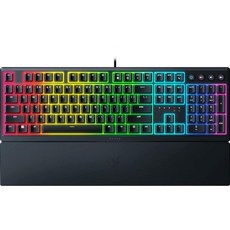 Razer Ornata V3 게이밍 키보드 로우 프로파일 키 - 메카 멤브레인 스위치 UV 코팅 키캡 백라이트 미디어 10 존 RGB 조명 흘림 방지 자석 손목 보호대 스냅 탭, 블랙