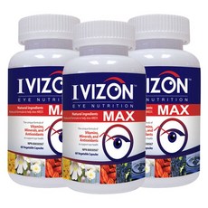 뉴트리돔 아이비젼 맥스 눈 종합영양제 루테인 IVIZON MAX 60식물성캡슐 3병 캐나다 직배송, 3개, 60개