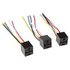 Royalways 3 개 조각은 자동 40A 5 Pin 릴레이 소켓 연결 관 홀더 12V / 24V를 Prewired