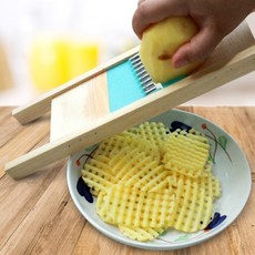 스테인레스 감자 그리드 스틸 주방 도구 나무 홈 칩 파쇄 야채 강판, 01 1pcs