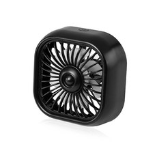 차량용 송풍구 에어컨 거치식 USB 선풍기 에어 쿨링팬 LED 써큘레이터, 1개, 블랙