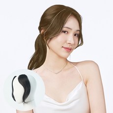 에이플랫 100% 인모 숱많은 여자앞머리가발 옆머리 부분가발 25cm, 라이트브라운, 1개 - 에이플랫앞머리가발