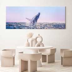 [인메이블] 고래 그림 인테리어 액자 돈들어오는 돌고래 바다 풍수지리 사진, 16.오스레일리아 웨일, 대형[160X60cm], 캔버스 액자