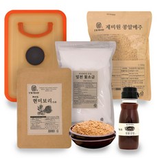 [안동제비원] 된장만들기 세트 3.5kg (메주 정제염 현미보리가루 생수 씨간장 보관통), 1개