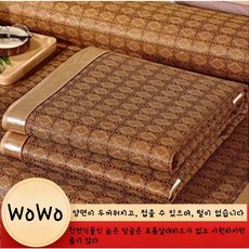 WoWo 내츄럴 쑥 고급대자리 돗자리 매트, 대나무 매트+베개 커버 세트