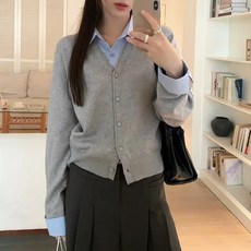 이서어패럴안느셔츠레이어드니트가디건1909