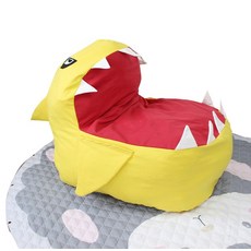 빈백 창의적인 상어 동물 만화 보관 가방 모던 인형 콩 의자 휴대용 장난감 의류, 4) YELLOW, 1개