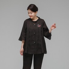하랑한복 엄마옷 신상인견조끼 시원드리 브라운
