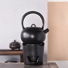 사케워머 세트 도쿠리 일본사케 집들이 워머 사케병 데우기, 3개, 좋은와인-검은냄비+카운터난로-검은난로