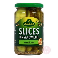 Kiihne 퀴네 샌드위치용 슬라이스 피클 330g / 독일, 1개