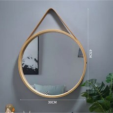 원목거울 둥근거울 벽걸이형 벽거울 화장대 메이크업 욕실 화장실, wood