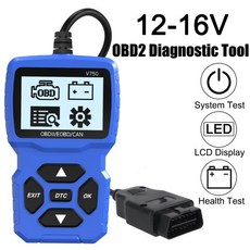 차량 정보 자동차 진단 도구 코드 리더 V750 다국어 점검 엔진 시스템 OBD2 스캐너 배터리 테스터
