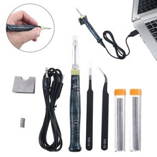 미니 휴대용 전문 납땜 철 펜 일정한 온도 USB 전원 5V 8W 용접 키트 정밀 용접 수리 손 도구|전기식 납땜인두|, 1개, 단일