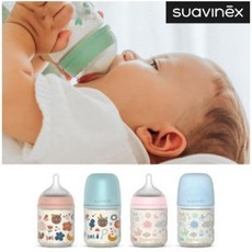 스와비넥스 메모리즈 안심 유리젖병 240ml, 포레스트 핑크, 120ml, 4개