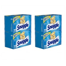 Snuggle 스너글 드라이시트 건조기 패브릭 소프트너 뽑아쓰는 섬유유연제 세제 블루 스파클 160매 4팩