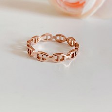 일루아샵 [써지컬스틸] 오벌 체인 반지