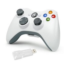Xbox 360 360 슬림 PC 비디오 게임 콘솔용 무선 게임패드 게임 컨트롤러 3D 로커 조이스틱 게임 핸들 액세서리 2.4G, 1개, 3) 360 Wireless White