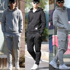 겨울 기모 후드집업 카고조거 트레이닝복 세트 남자 남성 여성 빅사이즈 M~3XL 셋업
