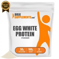BulkSupplements.com 대량 보충제 계란 흰 단백질 분말, Powder, 100 Grams (3.5 oz), 100g, 1개