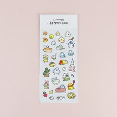 아가새농장 동글빵떡새 리무버블 스티커, 단품