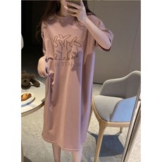 티드로 여성 홈웨어 반팔 원피스 순면 빅사이즈 잠옷