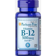 Puritan's Pride Vitamin B-12 500 mcg-250 Tablets 청교도의 자존심 비타민 B-12 500mcg-250정, 1개, 250정