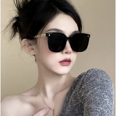 [당일출고] 여성 스틸 체인 선글라스 빅 사이즈 자외선차단