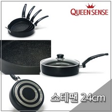 퀸센스 베이직 큐브 소테팬 24cm 뚜껑세트 멀티팬, 1개