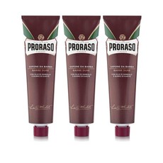 프로라소 면도 비누 쉐이빙 솝 레드 샌달우드 튜브형, 3개, 150ml