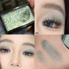 스파클링 글리터 블루 아이 섀도우 팔레트 하이 라이터 블랙 실버 펑크 스모키 아이 섀도우 방수 쉬머 밝게, 05 08, 01 10G