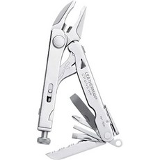LEATHERMAN Crunch Multitool with Folding Locking Pliers and Pin Vise Stainless Steel with Leather, One Color_One Size