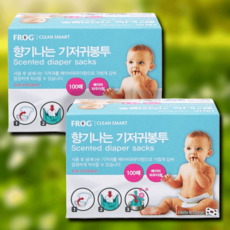 프로그 향기나는 기저귀봉투 베이비파우더향 100p 깔끔한, 4개