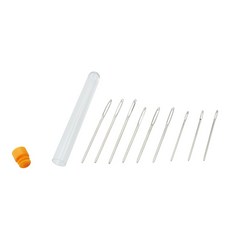 스테인레스 스틸 큰 눈 바느질 바늘 가죽 바느질을위한 병 지갑 만들기 크로스 스티치 Handwork DIY, 주황색, 1개