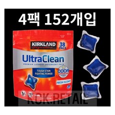 커클랜드 울트라클린 팩 캡슐세제 4kg 152회분 코스트코, 1개, 4개