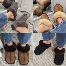 도도한나 여자 겨울 양가죽 양털 뽀글이 털 어그 블로퍼 슬리퍼