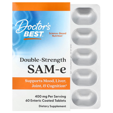 닥터스 베스트 Doctors Best SAM-e 더블 스트렝스 400mg 장용성 코팅 60정 DRB-00252, 1개