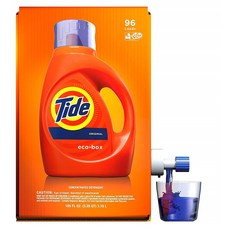 타이드 세탁 세제 3.1L 오리지널 에코 박스 Tide Laundry Detergent Liquid Eco-Box Concentrated Original Scent 105 oz HE Compatible 96 Loads, 1set