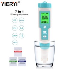 측정기 Yieryi-7 인 1 염분 PH TDS EC ORP S.G 온도 수질 테스터 IP67 수영장 모니터 수족관 분석 기기, 1개
