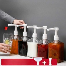 대용량 디스펜서 파우더용기 소스펌프 분리형 간장 오일 시럽통 꿀 5ml 플라스틱 1600ml, 1개, 6.1100ml고온내성PP플라스틱병