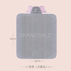 SKANDSALO 바스타월 수건다국적 털기 목욕 수건 대나무 섬유 만화 어린이 후드 에어컨 덮개 담요 망토 선물 모아 입을 수 있다 귀엽다, 그레이 - 코끼리, 낱개로 포장하다, 1개