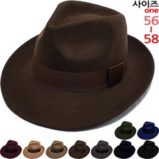 큰 챙 (7.5cm 챙 ) 펠트 울 중절모 페도라 남녀공용-CAP200977