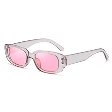 여성용 사각형 선글라스 작은 빈티지 차양, 01 As Picture Shows, [05] Gray Pink, 1개
