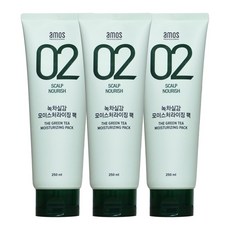 아모스 프로페셔널 녹차실감 모이스처라이징 팩 헤어팩, 3개, 250ml