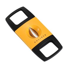 Dxon 플라스틱 시가 커터 V 절단 스테인레스 스틸 샤프 블레이드 시가 단두대, Yellow, 1개