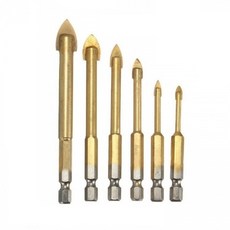 새로워진 안전한 진공포장 5종 6종세트 삼각형 유리기리 타일기리 3~12mm 드릴비트, 4~12mm 6PCS