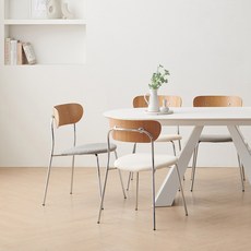 로니 타원형 6인용 포세린 세라믹 식탁 세트 1800 (의자4), 마블+세미화이트4