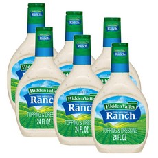 히든벨리 오리지널 랜치 샐러드 드레싱 앤 토핑 Hidden Valley Original Ranch Salad, 6개, 710ml